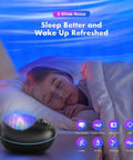 Aurora 4 In 1 Galaxy Star Projector With Bluetooth Speaker, Night Light, White Noise Sleep Aid creating relaxing stars and aurora.
