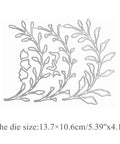3 Piece Flower Leaf Branches Metal Die Cuts Set For DIY Embossing And Card Making, Floral Leaves Frame, carbon steel, size 137×106 mm