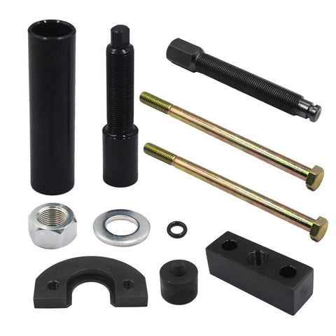 Mainshaft bearing inner installer and puller tool for Harley 5/6 speed (Part#34902-84) with bolts and sleeves.