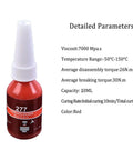 Red Thread Locker Gel For All Fasteners And Nuts, Ultra Strong Anaerobic Adhesive That Prevents Loosening, 10ml bottle