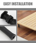 6 Pack T Shaped Adjustable Furniture Legs For Beds And Sofas, Black PP Material, close-up of height adjustable feet.