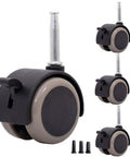 Kickass Two Inch Swivel Caster Wheels For Furniture in close-up, featuring smooth nylon and grip stem for heavy loads.