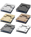 Heavy Duty Shower Screen Hinges With 180 Degree Pivot Clip For Bathroom Glass Doors in various finishes and sizes.