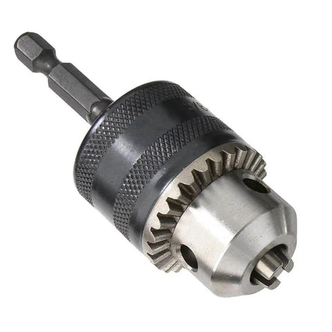 Impact Driver Ready Drill Chuck Adapter With 1/4 Inch Quick Change Hex Shank For Quick Bit Swaps, 3/8-24UNF Mount, metal design