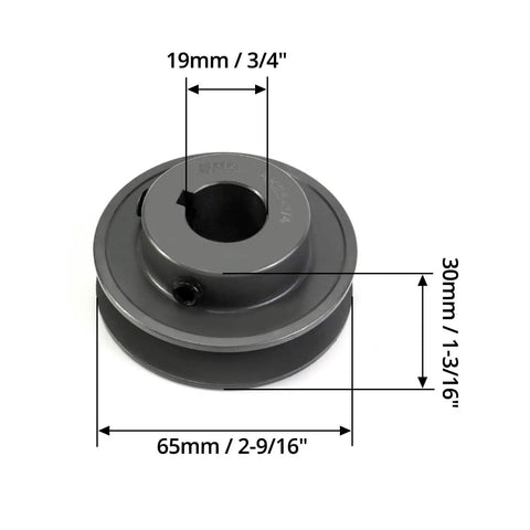 Single Groove Web Sheave 2.55 Inch OD Three Quarters Inch Bore V Belt Pulley For V Belt 3L 4L A AX Cast Iron Fixed Bore Drive Pulley AK2534 Durable Anti Corrosion Construction Industrial Grade