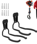 Heavy Duty Garden Tool Hanger Set For Garage Walls Clever Wall Mount Weed Eater Rack And String Trimmer Holder 2 Pack Black 55 Lb Capacity Easy Install Hooks For Tool Organization