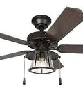 Brown 52 Inch Traditional Indoor Ceiling Fan With Light Kit, Reversible Blades And Motor, Perfect For Living Room Or Bedroom