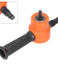 Beefy Pro Grade Double Head Nibbler 360 Degree Adjustable Heavy Duty Metal Drill Attachment for cutting sheets close-up view