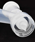 Close-up of clear Duckbill Valve Replacement 4 Pack For Ameda Mya Joy And Purely Yours And Lansinoh Double Electric Pumps BPA Free DEHP Free