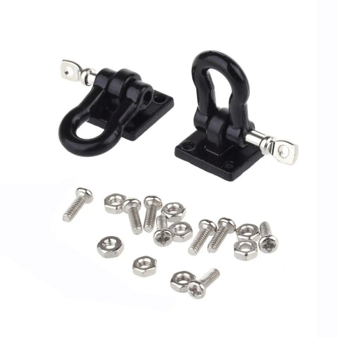 Black shackle set with screws for Beefy RC Trailer Tow Hook Chain Shackle Set With Rope Winch Accessory For 1/10 Scale Crawlers Compatible Axial SCX10