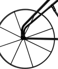 Close-up of 24 inch steel wheel on High Wheel Cultivator With Comfort Handle Three Position Adjustable Depth Quick Change Implements All Steel