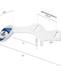 Non Electric Bidet Attachment For Toilet Seat With Adjustable Water Pressure And Rear Wash Single Nozzle No Fuss Install Blue Finish High Quality Valve System dimensions and adjustable fittings