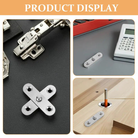 Six Pack Stainless Steel Pivot Hinges No Fuss For Hidden Cabinet Doors And Windows With Flexible Folding And Easy Disassembly Silver Finish
