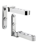 2 Piece Set Adjustable Swivel Zinc Alloy Hidden Door Hinges For Concealed Install, Invisible Mount, Durable Silver Finish image