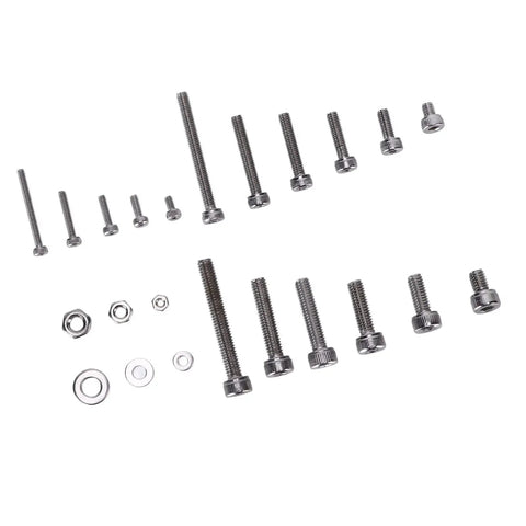 Must-Have M2 M3 M4 Stainless Steel Screw Nut And Washer Kit 1080 Piece Set showcasing hex screws, nuts and washers.