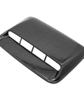 Kickass Faux Hood Vent Scoop For Tesla Cybertruck Featuring High Gloss Carbon Fiber Trim and Thick Durable Racing Cover from an angled view.