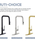 Pull Down Kitchen Faucet With Dual Function Spray Head Single Handle Deck Plate Included Fits Brushed Nickel Finish
