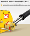 Close-up of Heavy Duty Permanent Magnetic Lifter With Alloy Steel Hook 4400 Lbs showing non-slip handle and safety bolt.