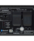 Smooth Operator 2200 Watt Portable Inverter Generator 120 Volt Output Featuring Smart Co Minder Safety Technology control panel with multiple outlets.