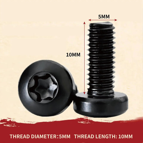 Eight Pack Black License Plate Screws For Tesla Model 3 Model Y And BMW Designed With M5 0.8 By 10mm T25 Security Drive Head