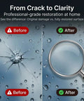 Comparison of windshield before and after using Windshield Crack Repair Kit With 2026 Upgraded Glass Repair Fluid