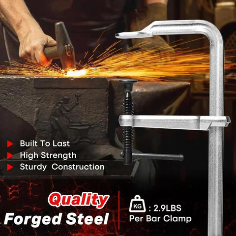 Durable Light Duty Welding F Clamps With Drop Steel Build And Thickened Screw for welding and metal fabrication with a sturdy design.