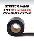 Self-Fusing Silicone Rescue Tape For Emergency Plumbing And Radiator Hose Repair, Waterproof and Heat Resistant, black roll