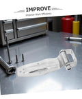 Tough As Nails Heavy Duty Replacement Door Hinge For Trucks And Trailers Cold Resistant Rust Proof Metal Knockout Upgrade Quick Swap Install Automotive Hardware that showcases a silver hinge and hardware.