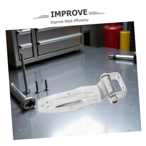 Tough As Nails Heavy Duty Replacement Door Hinge For Trucks And Trailers Cold Resistant Rust Proof Metal Knockout Upgrade Quick Swap Install Automotive Hardware that showcases a silver hinge and hardware.
