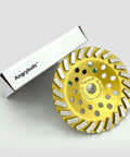 7 Inch Diamond Pro Grade Heavy Duty Concrete Grinding Cup Wheel For Polishing And Cleaning Stone Surfaces Cement Marble Granite Rock And Masonry Including Thinset Removal On Angle Grinder Disc With Universal 7/8 Inch To 5/8 Inch Arbor