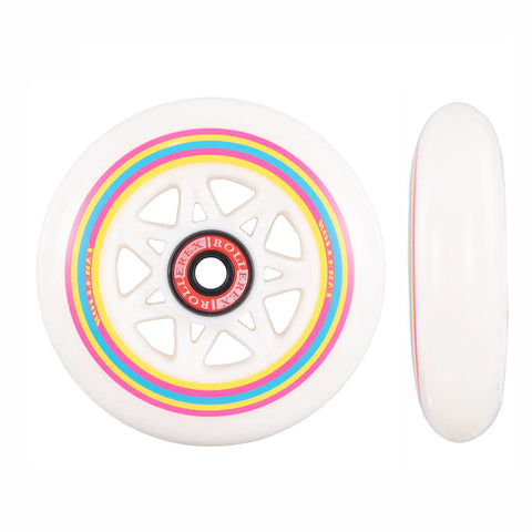 Lollipop Boardwalk Inline Skate Wheels 90mm 85A Polyurethane Indoor Outdoor 8 Pack With Smooth Quiet Ride And Big Grip For Roller Blades