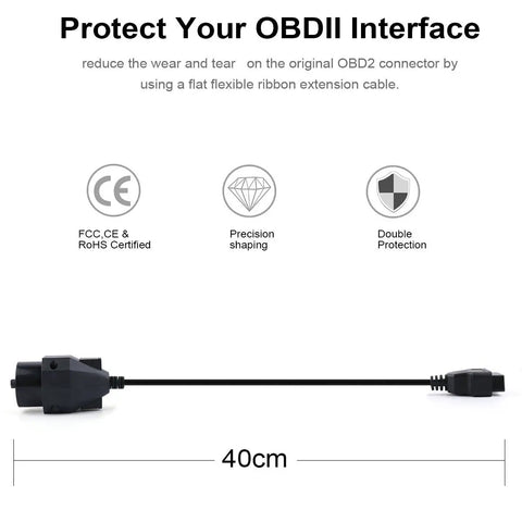 OBD2 Diagnostic Adapter Cable 20 Pin To 16 Pin For BMWs OBD1 To OBDII Interface Converter 11 Inch Extension Cable illustration