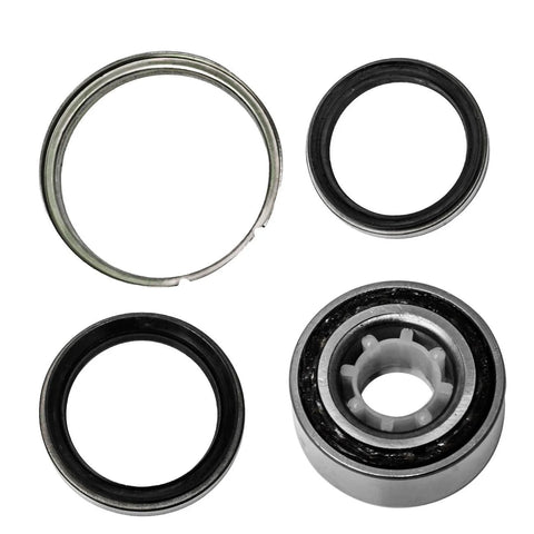 Front Wheel Bearing And Hub Assembly Pair For 1988 To 2002 Toyota Corolla, 1998 To 2002 Chevy Prizm, And 1993 To 1997 Geo Prizm 4 Lug Non ABS Hub Repair Kit OEM Grade Quality For A Safer Smoother Ride showing components