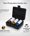 Heavy Duty Impact Socket Set With Protective Coating To Prevent Scratches On Alloy Rims During Wheel Maintenance. This 5-Piece Lug Nut Sockets Kit Fits Impact Wrenches For Fast Tire Changes And Saves Your Rims From Metal Damage While Delivering Serious. 5-piece coated socket set in case, alloy steel, for impact wrench tire changes