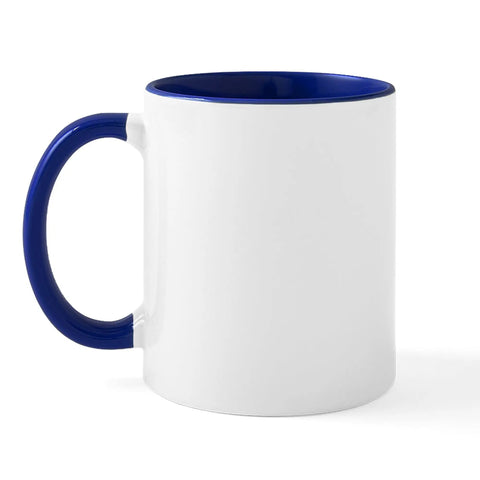 Premium Ceramic Coffee Mug 11 Oz Featuring Fastest Cart Graphic Art, white with blue handle, perfect for home office use.