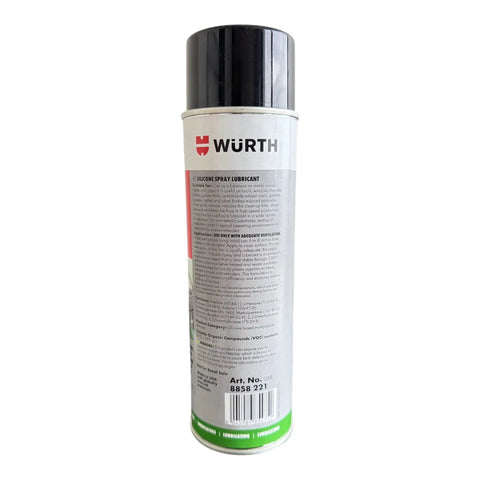 Rear view of 13.5 oz can of All Purpose Silicone Spray Lubricant For Metal Rubber Plastic Wood And Glass Quick Dry No Sticky Residue