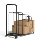 Built-Tough Cardboard Box Organizer On Wheels With Adjustable Storage Rack Metal Cart Stand With Handle for home and warehouse use