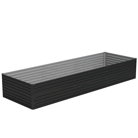 Deep 24 Inch Galvanized Raised Garden Bed Kit For Outdoor Planting Large Planter Box For Flowers Vegetables And Herbs Deep Root Design Baseless Ground Level Raised Bed Garden Black