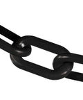 Close-up of Rock Solid Heavy Duty Plastic Barrier Chain Black Crowd Control Rope link showing durable material.