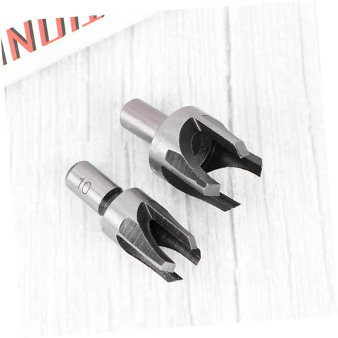 Top Notch 4 Piece Wood Plug Cutters With Tapered Deep Cutting Edge For Bench Drill And Electric Hand Drill Compatible precision bits, sizes 10mm and tapered design.