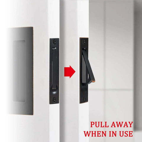 Oil Rubbed Bronze Pocket Door Pull And Edge Pull Set, 6 Inch Recessed Finger Flush Handles demonstration