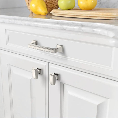 10 Pack Brushed Champagne Bronze Cabinet Pulls Three And Three Quarters Inch Hole Center Zinc Alloy Handles for white kitchen cabinets