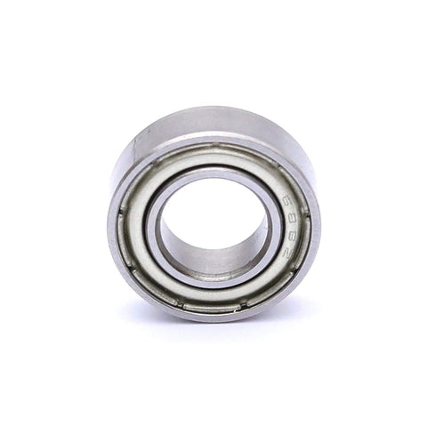 Front view of 8x16x5 mm deep groove ball bearing with double metal shields (ZZ)