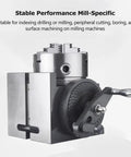 Universal Milling Machine Indexing Head With Tailstock And Indexing Plate For Cnc Routers vertical view showcasing precision clamping and durable construction.