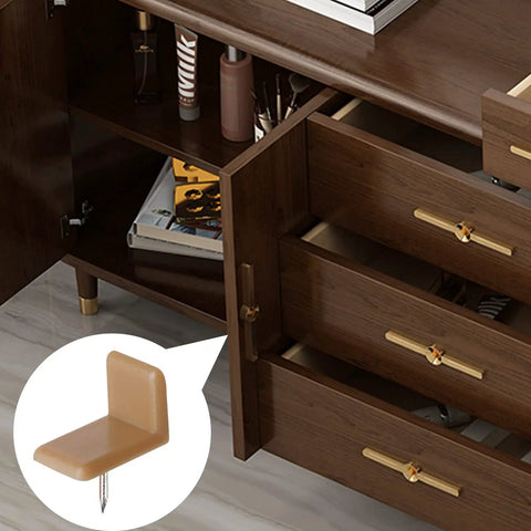30 Piece Drawer Glide Repair Kit Featuring Tack In Runners And L Shape Stops Nail On Hardware For Dressers, showing L bracket for drawer repair.