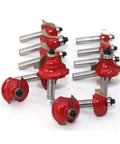 Pro Level 8MM Shank Tungsten Carbide Router Bits Set For Woodworking 35 Piece Heavy Duty Milling Cutter Kit with red cutters.