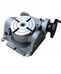 Top Shelf High Precision Motorized Rotary Indexing Table With Tilting Worktable And Worm Gears Built Different For Milling Machines, gray metal design.