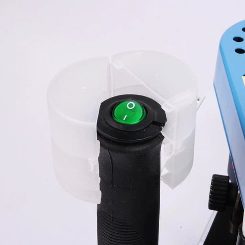 Green power switch on Portable Manual Edge Banding Machine With Glue System For Woodworking 10 To 45mm Banding Tape 110V 765W T90