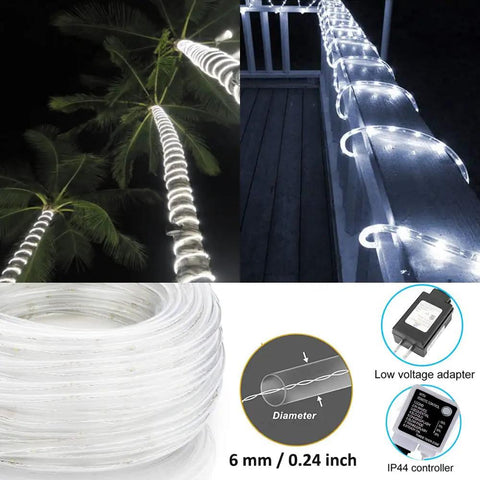 75ft Rope Lights With 280 LEDs Remote Control Waterproof Dimmable Tube Light With Timer 8 Lighting Modes for Outdoor Decor