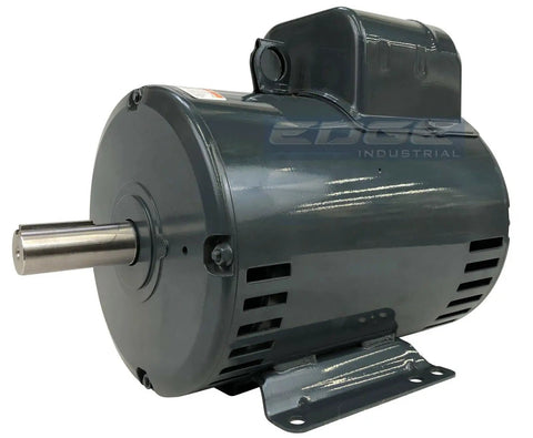 Heavy Duty 5HP Electric Motor For Air Compressors And Industrial Machines Runs Smooth With Top Shelf Durability Easy Plug And Play Setup And Knockout Reliability For Daily Grind Work, close-up view.
